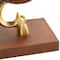 9" Brown Leather Globe Handmade Stitched Bookends Set